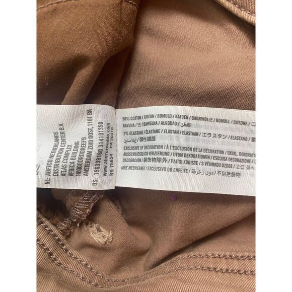 Abercrombie Fitch Jeans Womans 28 Brown Moto Ankle Cropped Button Fly Skinny Fit - Picture 7 of 9